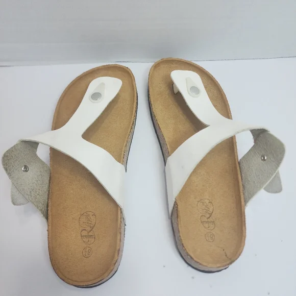 Rebel Women White  Thong  Sandal Slippers Size 8.5 - Picture 6 of 8